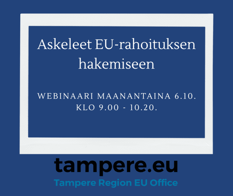 EU-rahoituksen webinaari lokakuussa – Ilmoittautuminen auki!