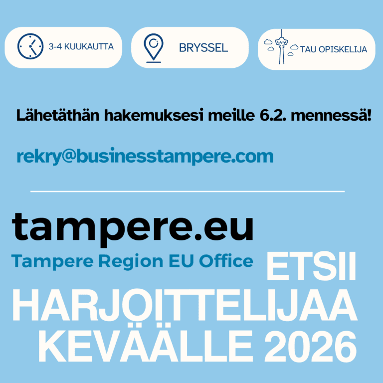 Hae meille harjoittelijaksi Tampereen ja Pirkanmaan EU-toimistolle! 
