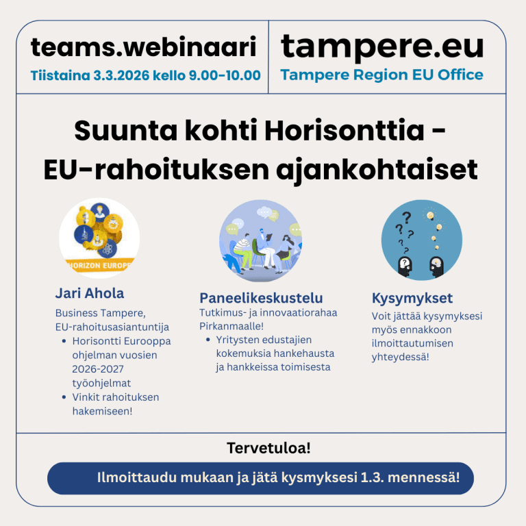 Horisontti Eurooppa –rahoituksen webinaari maaliskuussa 